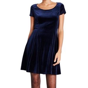 ModCloth Velvet Vibes Dress Navy Blue